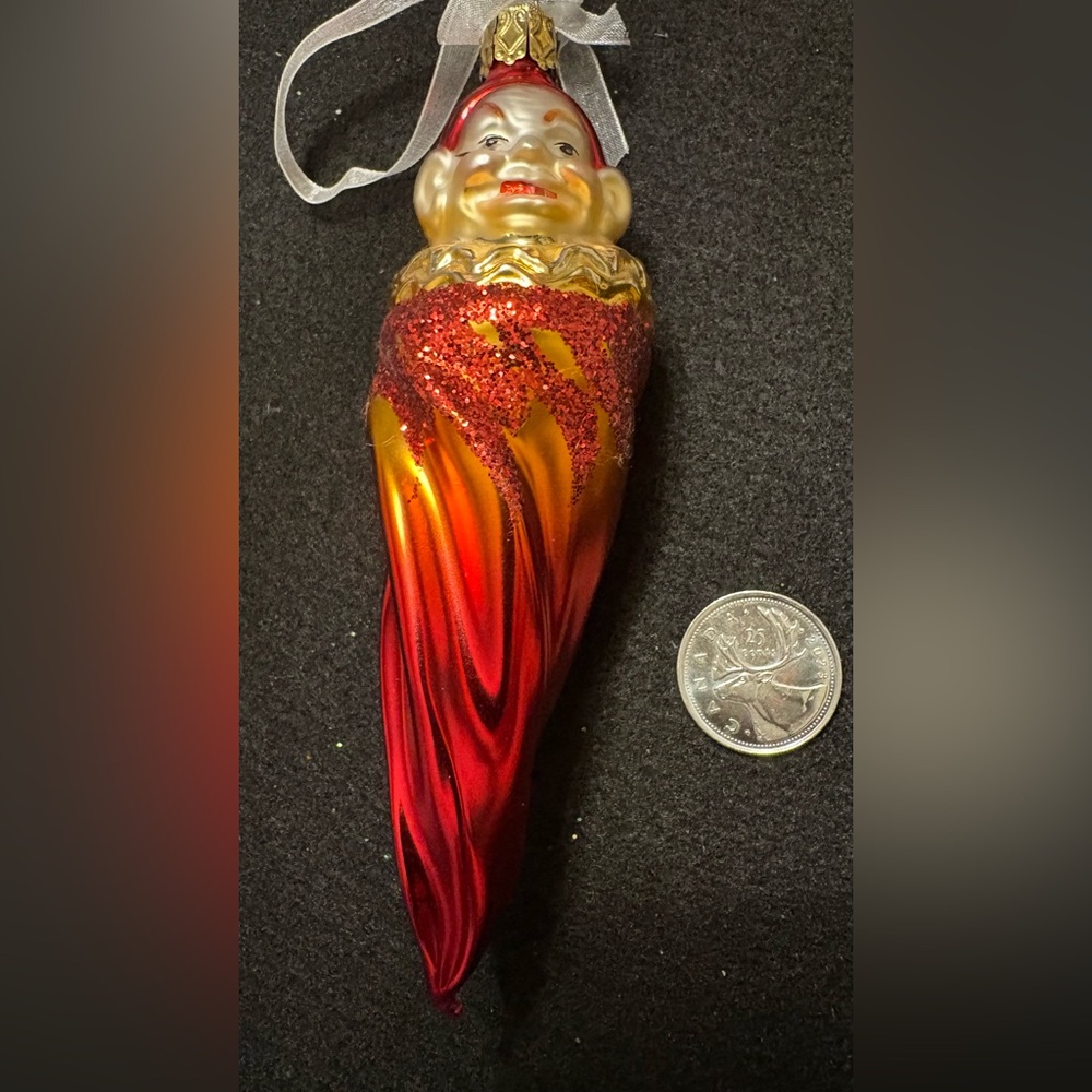NEW Inge-Glas Clown or Jokster Icicle Ornament.  
Made in Germany Rare